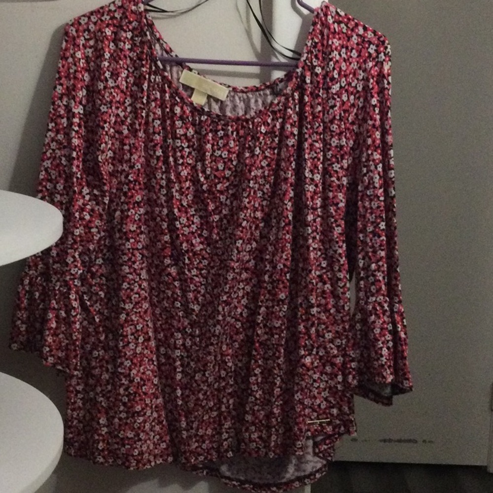 Women’s Floral Scoop Neck Blouse - Pink Multi